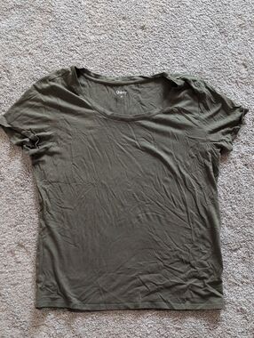 Quince Cotton Modal Scoop Neck Tee Green Size Extra Large